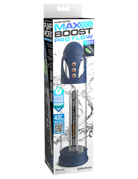 Max Boost Pro Flow - Blue/clear | 603912775204 | Available at EroticWarehouse.com