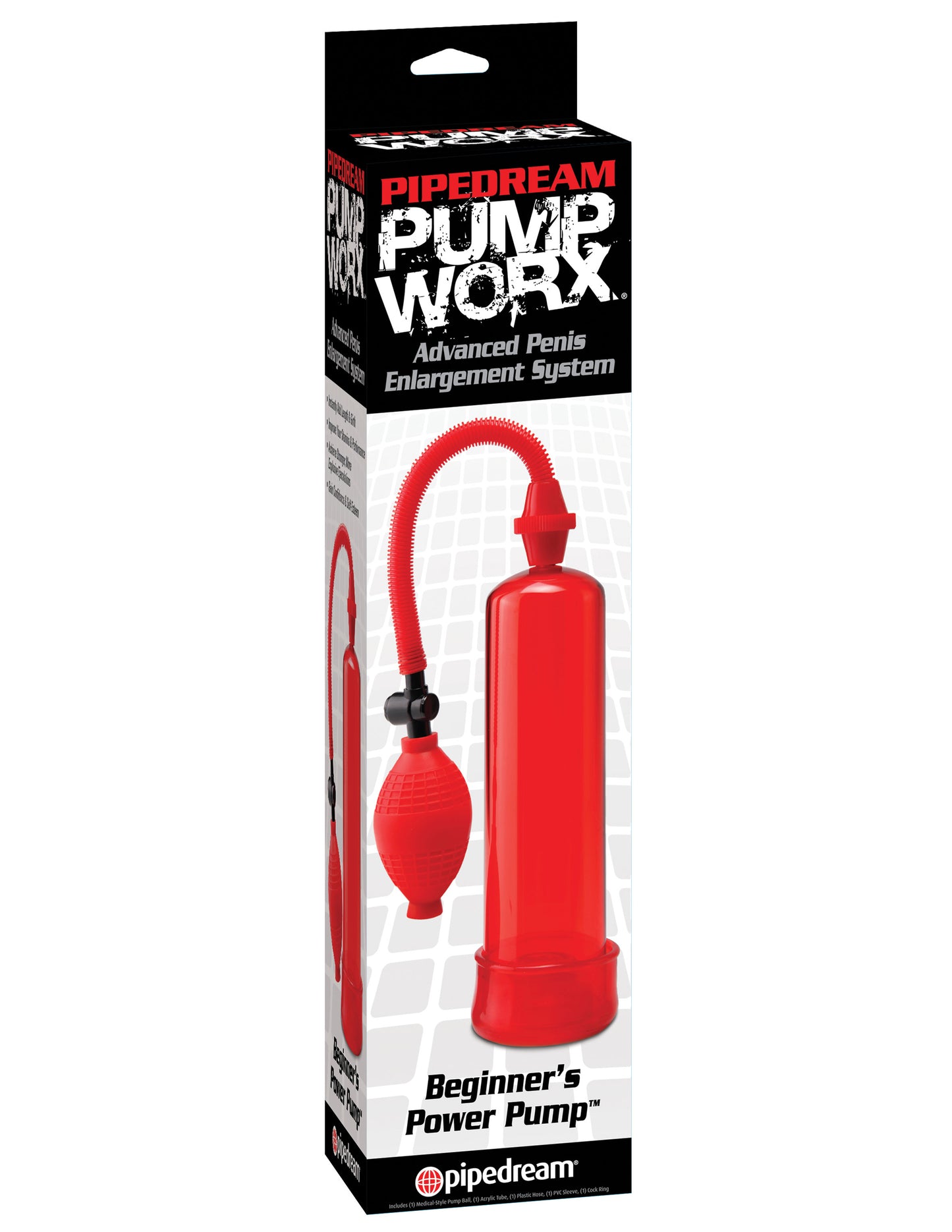 Pump Worx Beginners Power Pump - Red | 603912294552 | Available at EroticWarehouse.com