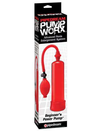 Pump Worx Beginners Power Pump - Red | 603912294552 | Available at EroticWarehouse.com