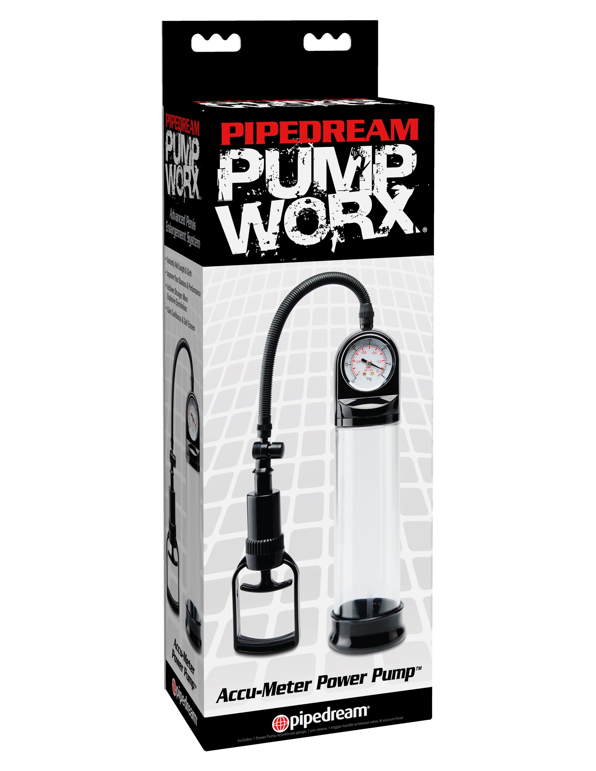 Pump Worx Accu-Meter Power Pump - Black | 603912295245 | Available at EroticWarehouse.com