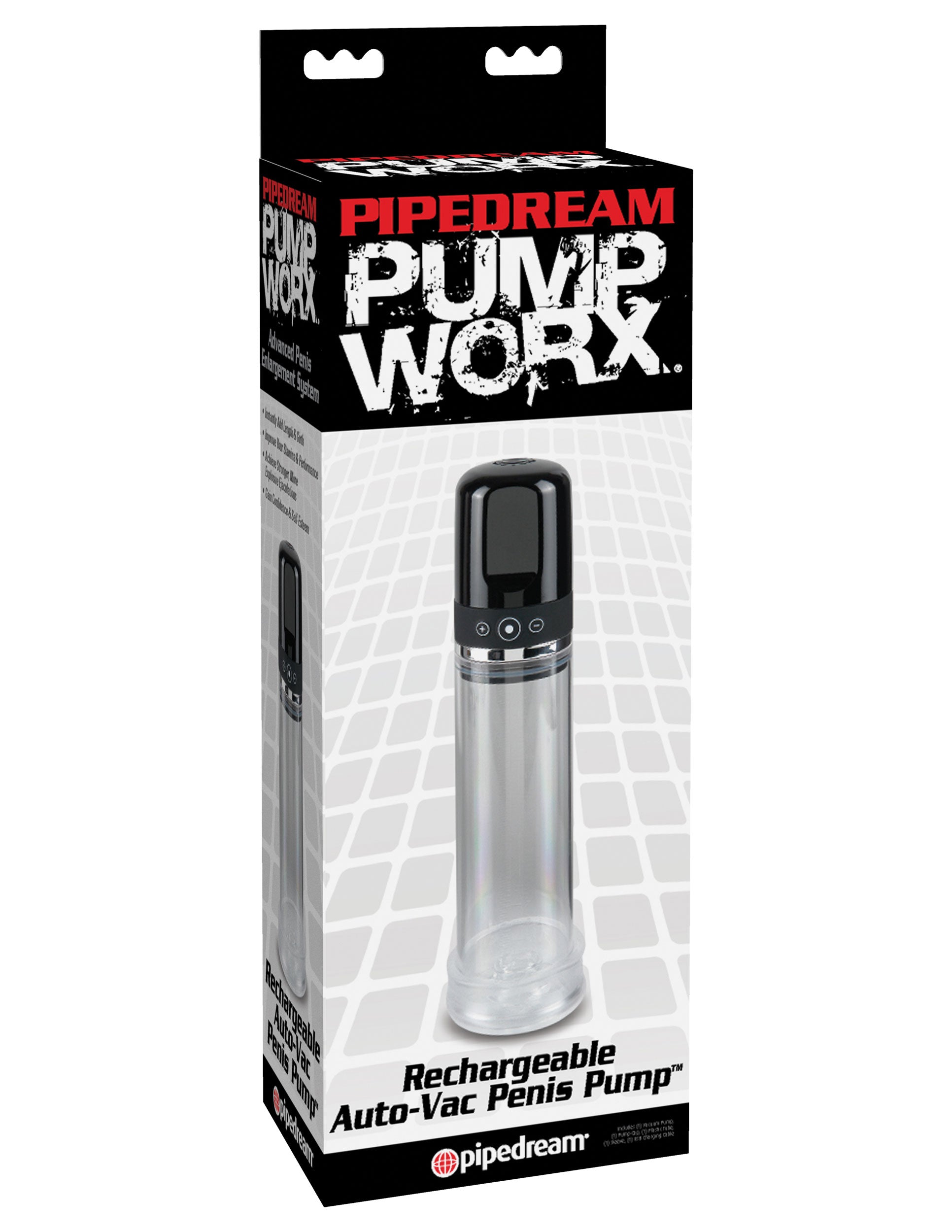 Pump Worx Rechargeable 3-Speed Auto-Vac Penis Pump | 603912357738 | Available at EroticWarehouse.com