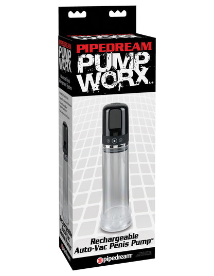 Pump Worx Rechargeable 3-Speed Auto-Vac Penis Pump | 603912357738 | Available at EroticWarehouse.com