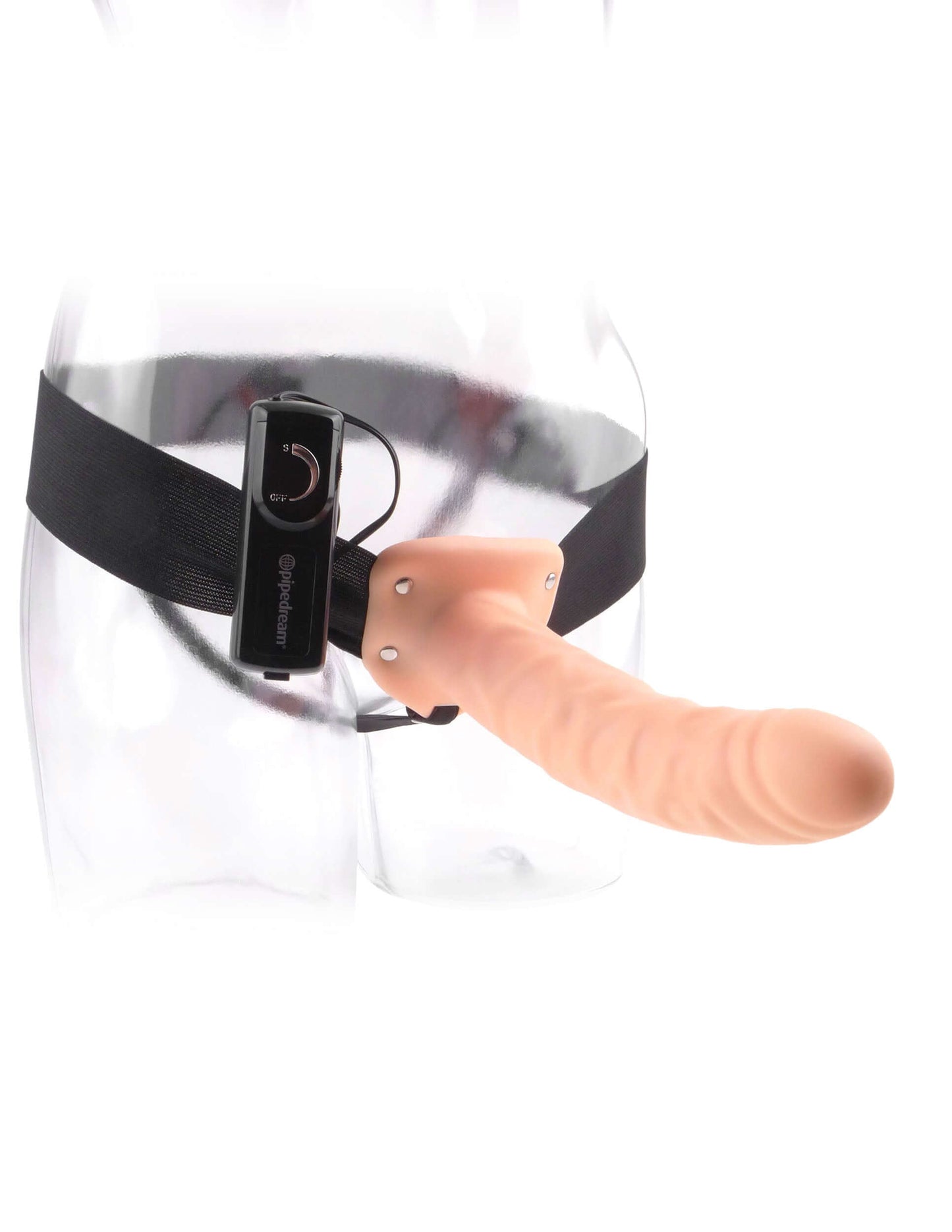 Fetish Fantasy Series 8-Inch Vibrating Hollow Strap-on - Flesh | 603912329919 | Available at EroticWarehouse.com