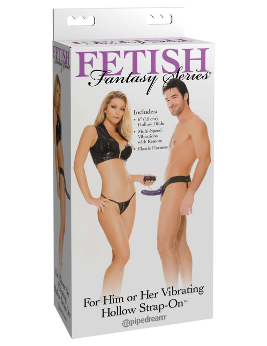 Fetish Fantasy Series for Him or Her Vibrating Hollow Strap-on - Purple | 603912166354 | Available at EroticWarehouse.com