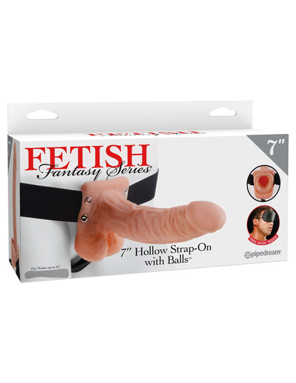 Fetish Fantasy Series 7 Inch Hollow Strap-on With Balls - Flesh | 603912362749 | Available at EroticWarehouse.com