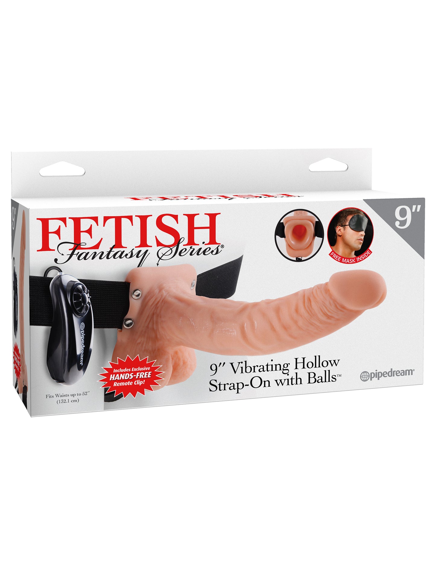 Fetish Fantasy Series 9 Inch Vibrating Hollow Strap-on With Balls - Flesh | 603912362817 | Available at EroticWarehouse.com