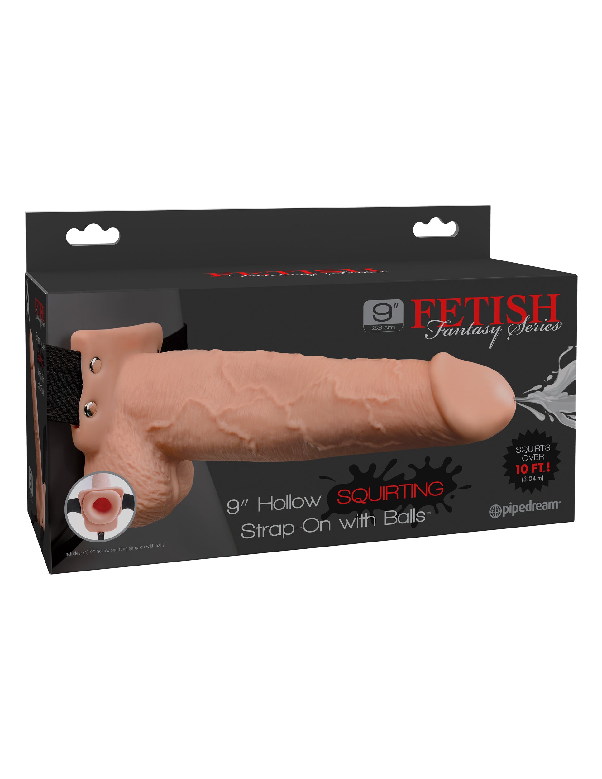 Fetish Fantasy Series 9 Inch Hollow Squirting Strap-on With Balls - Flesh | 603912759280 | Available at EroticWarehouse.com