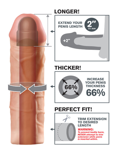 Fantasy X-Tension Mega 2-Inch Extension - Flesh | 603912345704 | Available at EroticWarehouse.com