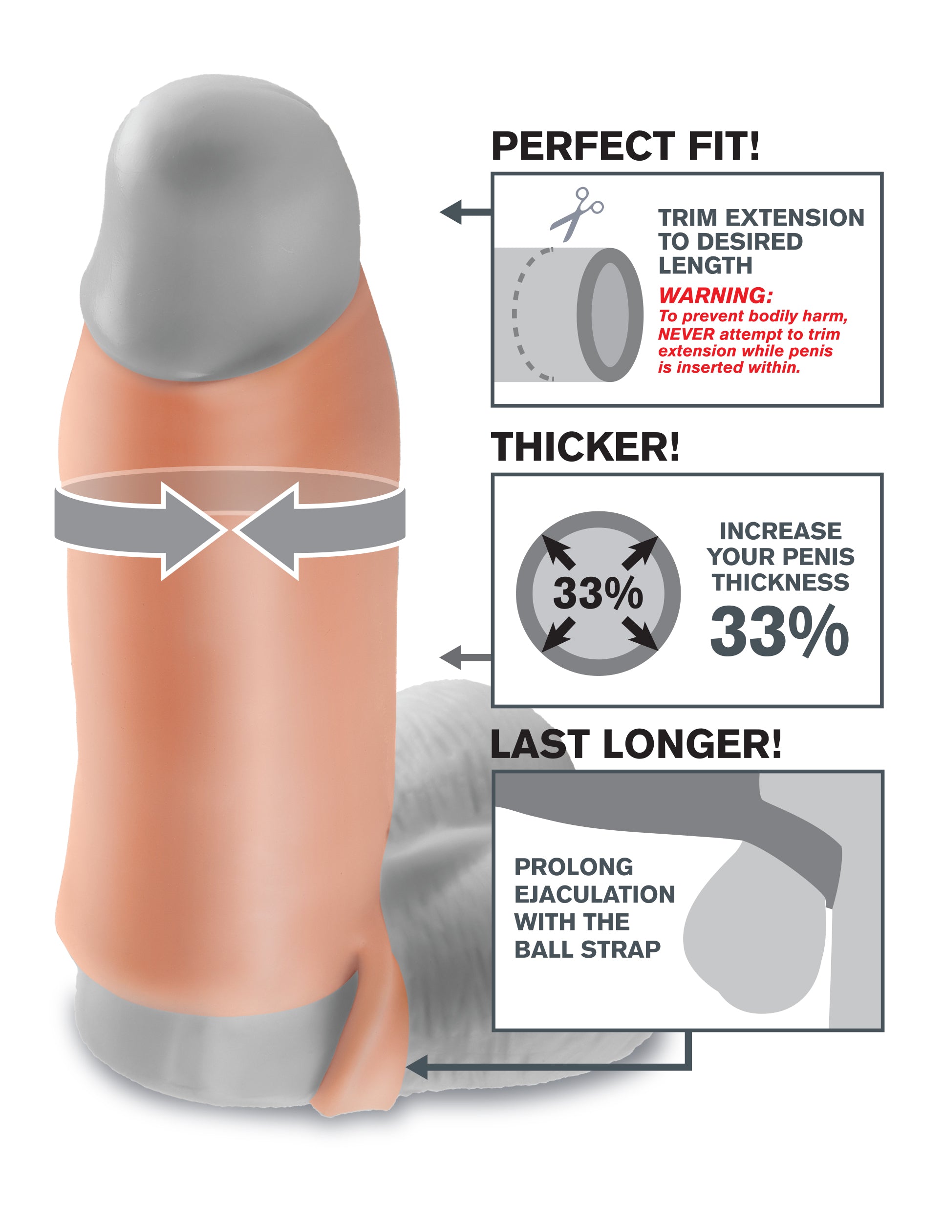 Fantasy X-Tensions Real Feel Enhancer XL - Flesh | 603912345803 | Available at EroticWarehouse.com