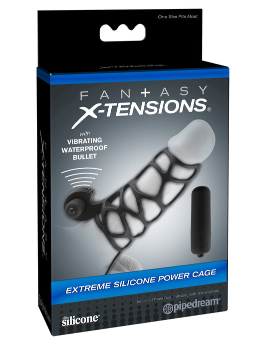 Fantasy X-Tensions Extreme Silicone Power Cage - Black | 603912346084 | Available at EroticWarehouse.com