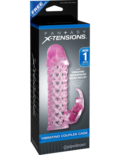 Fantasy X-Tensions Vibrating Couples Cage - Pink | 603912347029 | Available at EroticWarehouse.com