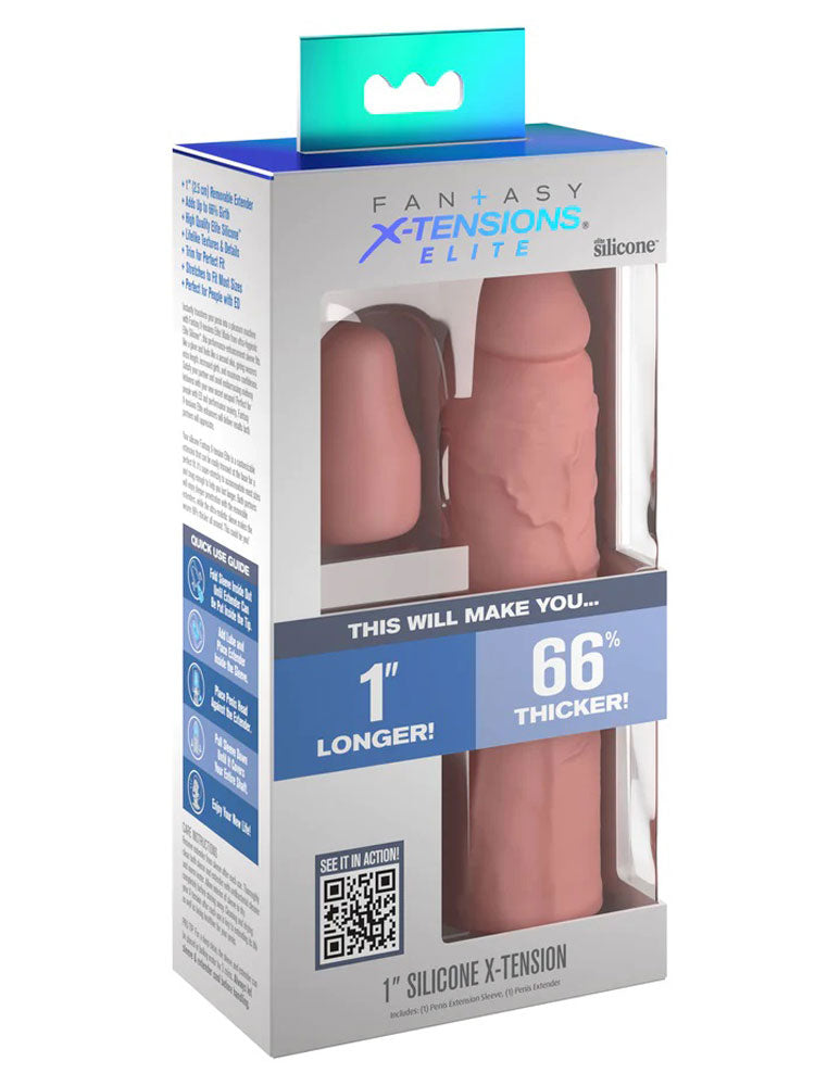Fantasy X-Tensions Elite 7 Inch Sleeve With 1 Inch Plug - Light | 603912772616 | Available at EroticWarehouse.com