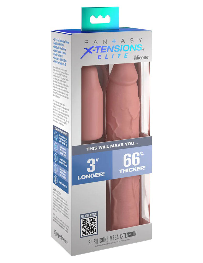Fantasy X-Tensions Elite 9 Inch Sleeve With 3 Inch Plug - Light | 603912772647 | Available at EroticWarehouse.com