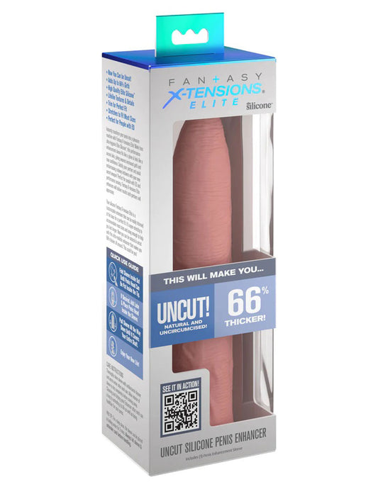 Fantasy X-Tensions Elite Uncut 7 Inch Extension Sleeve - Light | 603912772661 | Available at EroticWarehouse.com