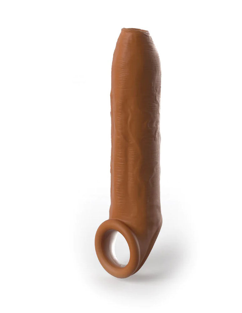 Fantasy X-Tensions Elite Uncut 7 Inch Extension Sleeve With Strap - Tan | 603912772906 | Available at EroticWarehouse.com