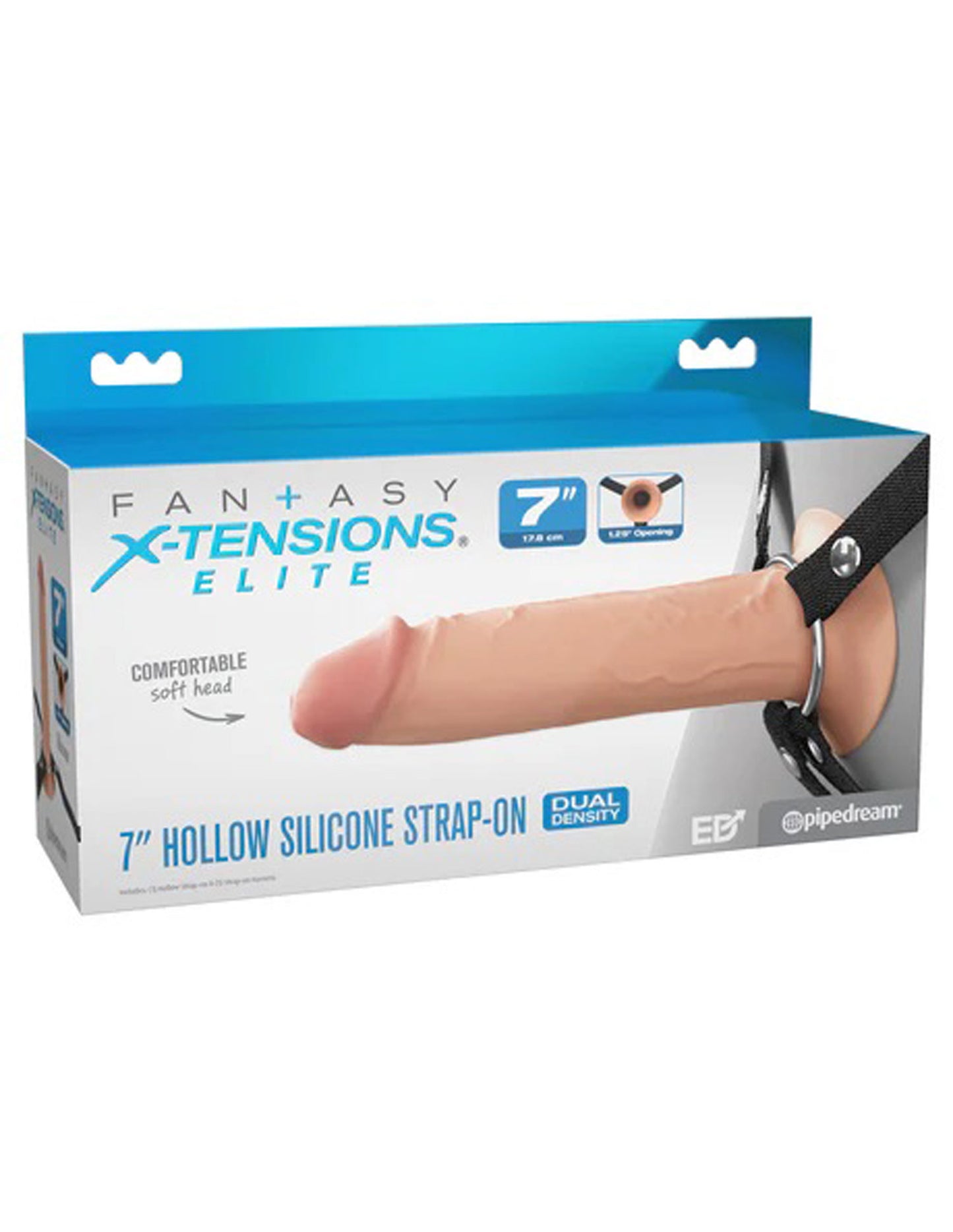 Fantasy X-Tensions Elite 7" Silicone Hollow Strap Dual Density Light | 603912775594 | Available at EroticWarehouse.com