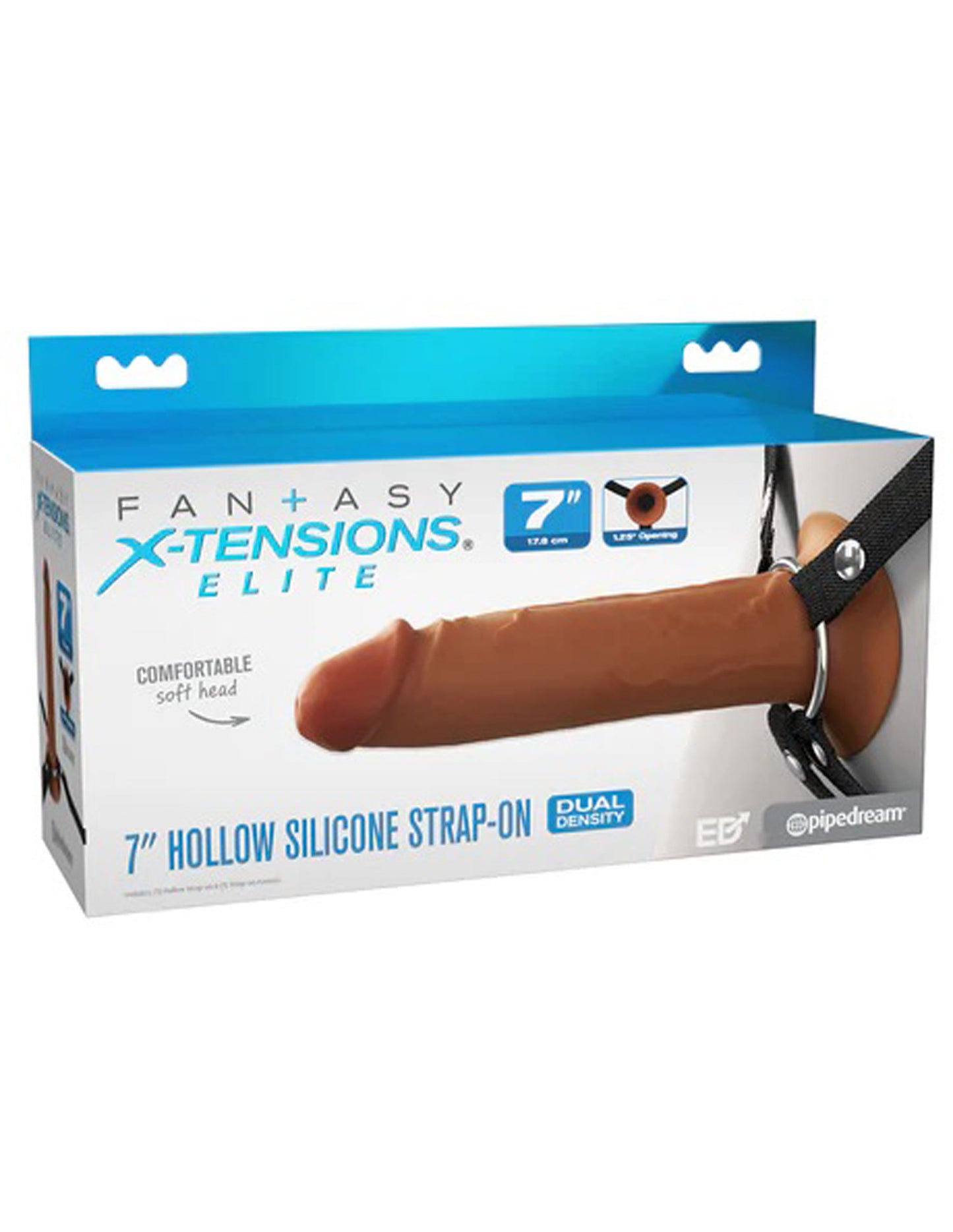 Fantasy X-Tensions Elite 7" Silicone Hollow Strap Dual Density - Brown | 603912775716 | Available at EroticWarehouse.com