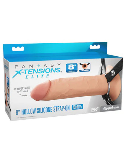 Fantasy X-Tensions Elite 8" Silicone Hollow Strap Dual Density - Light | 603912775617 | Available at EroticWarehouse.com