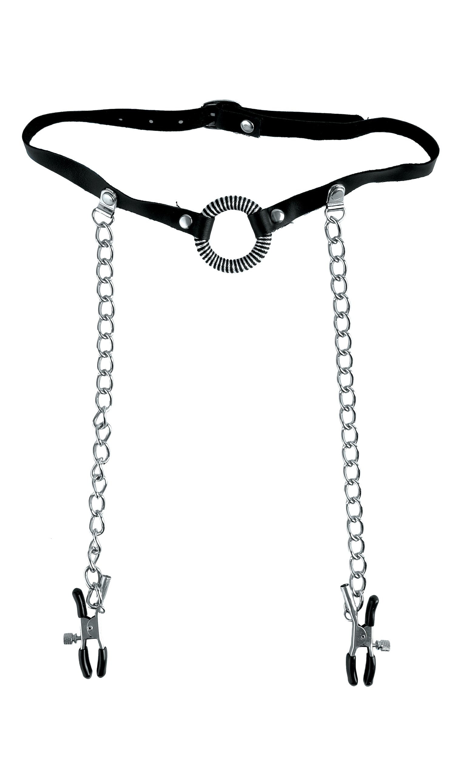 Fetish Fantasy Series Limited Edition O-Ring Gag and Nipple Clamps - Black | 603912320572 | Available at EroticWarehouse.com