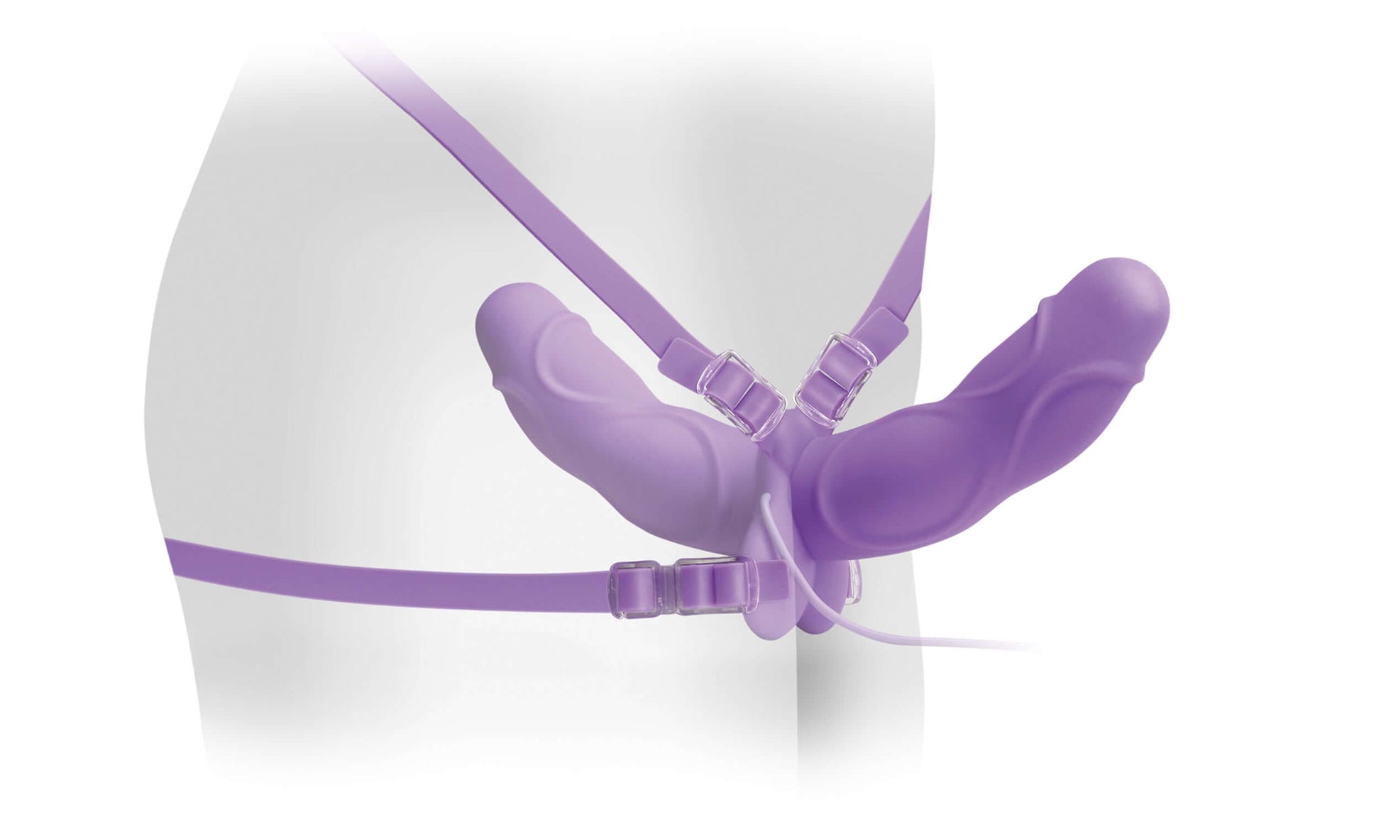 Fetish Fantasy Elite Vibrating Double Delight Strap-on - Purple | 603912301113 | Available at EroticWarehouse.com