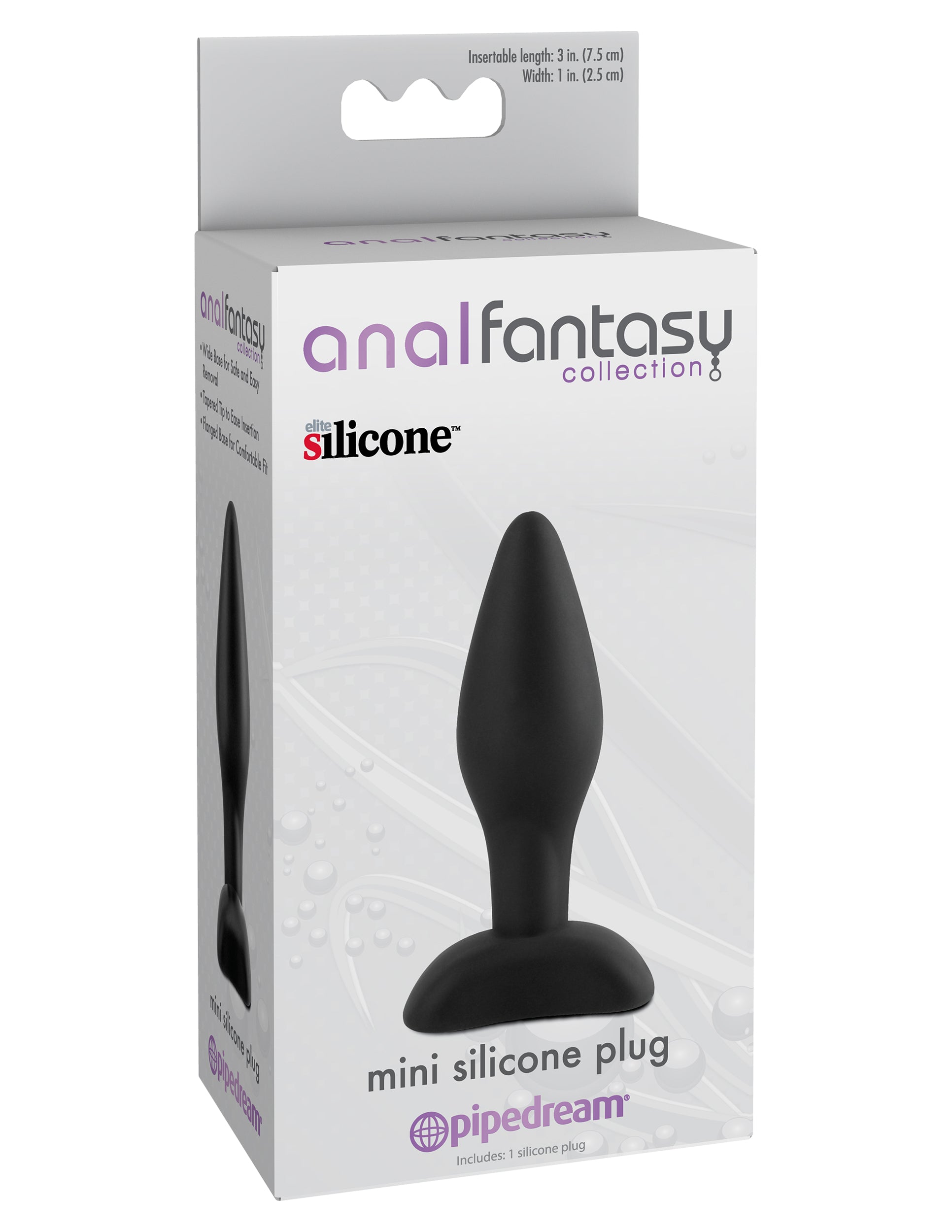 Anal Fantasy Collection Mini Silicone Plug - Black | 603912331974 | Available at EroticWarehouse.com