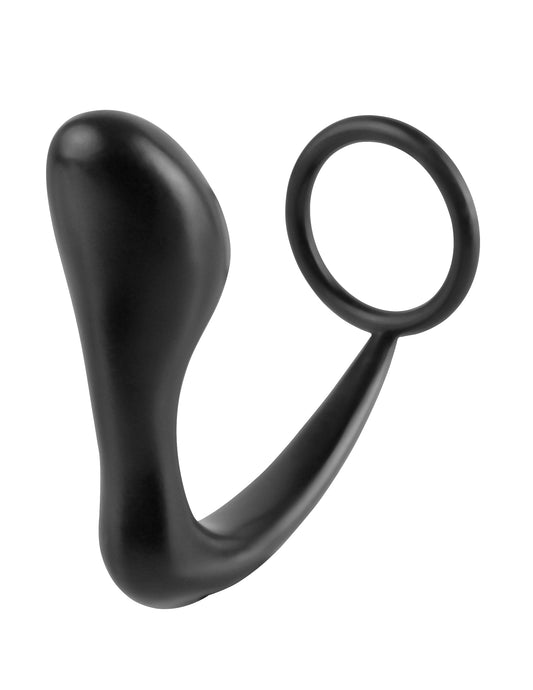 Anal Fantasy Collection Ass Gasm Cockring Plug - Black | 603912332193 | Available at EroticWarehouse.com