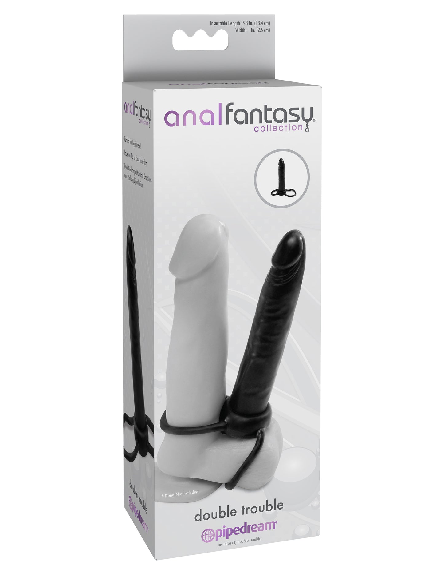 Anal Fantasy Collection Double Trouble - Black | 603912332575 | Available at EroticWarehouse.com