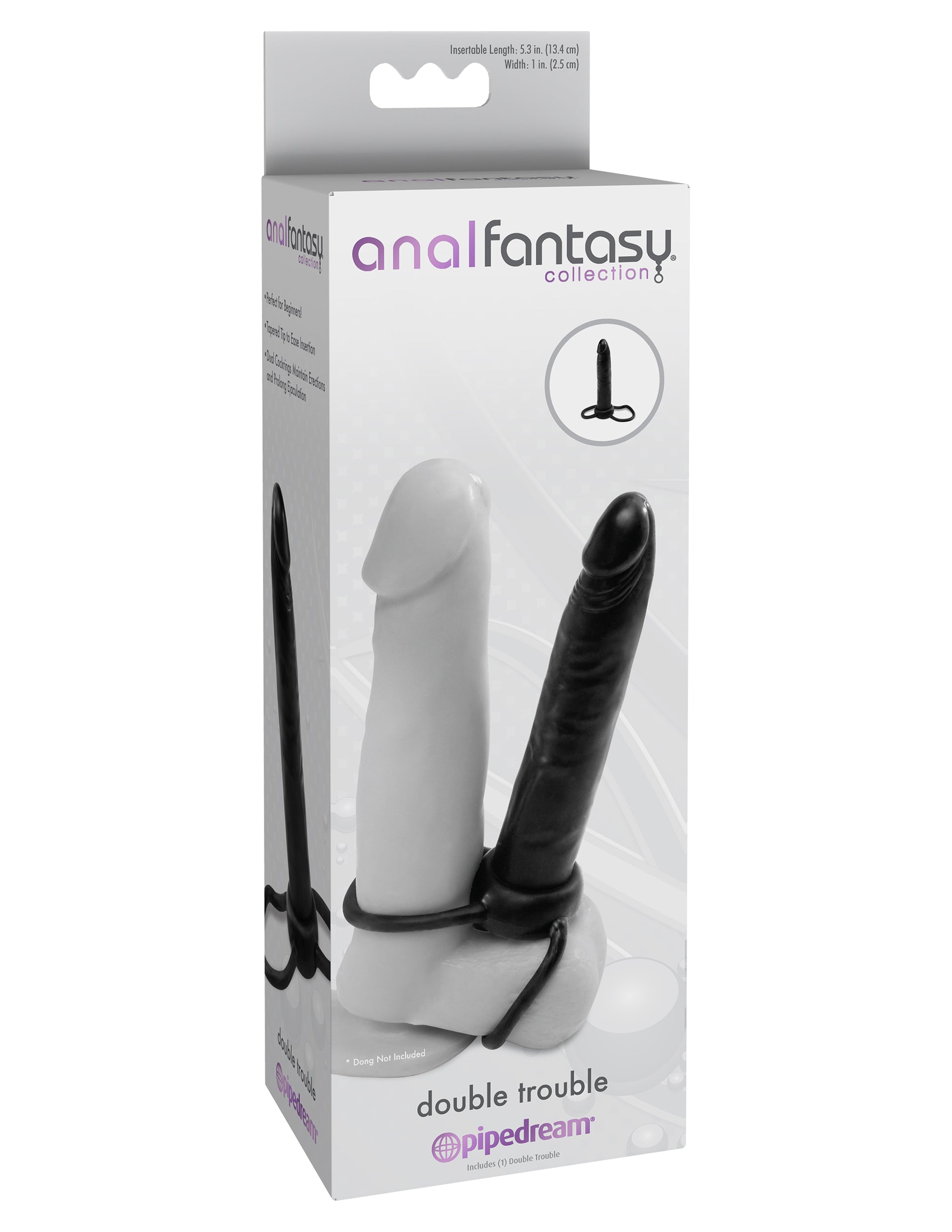 Anal Fantasy Collection Double Trouble - Black | 603912332575 | Available at EroticWarehouse.com