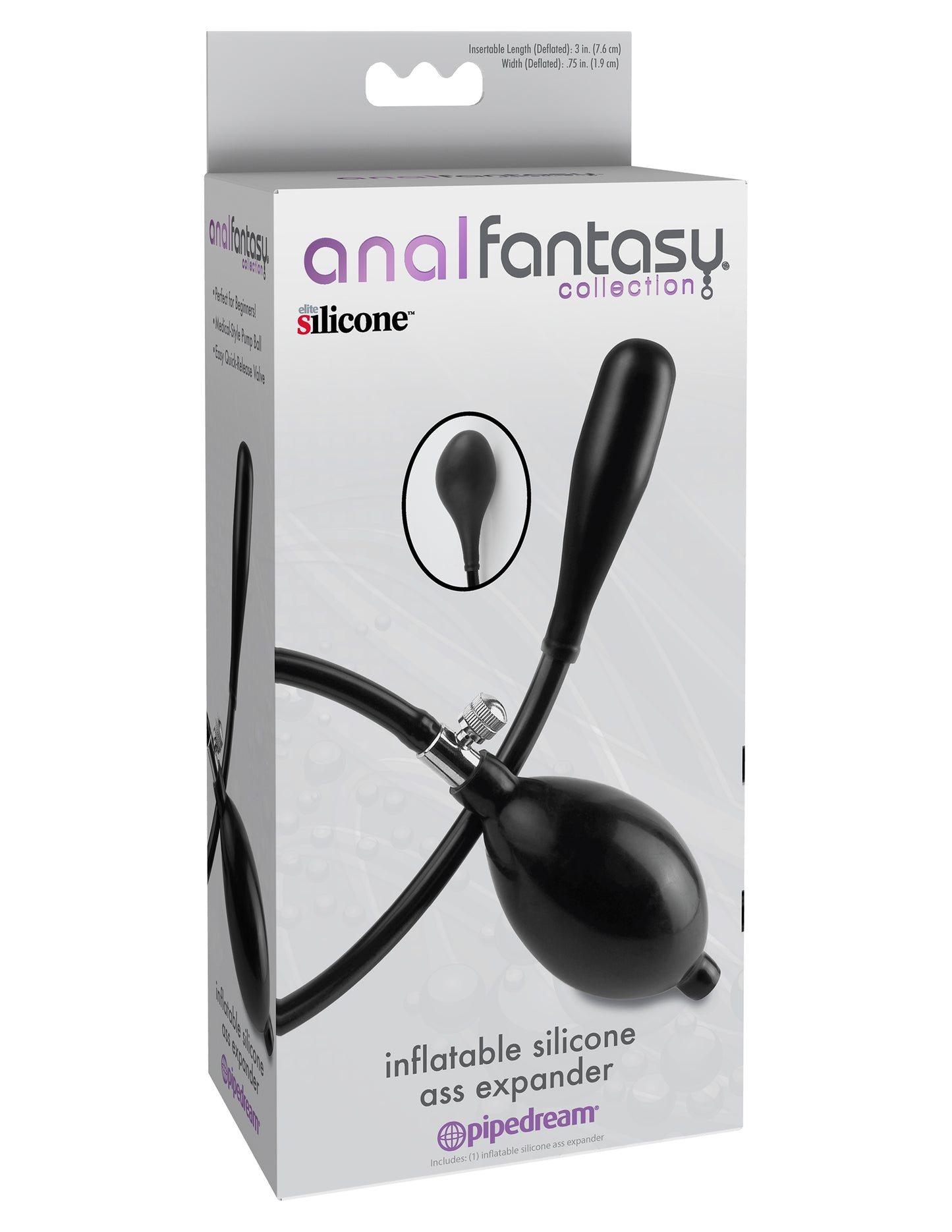 Anal Fantasy Collection Inflatable Silicone Ass Expander - Black | 603912332629 | Available at EroticWarehouse.com