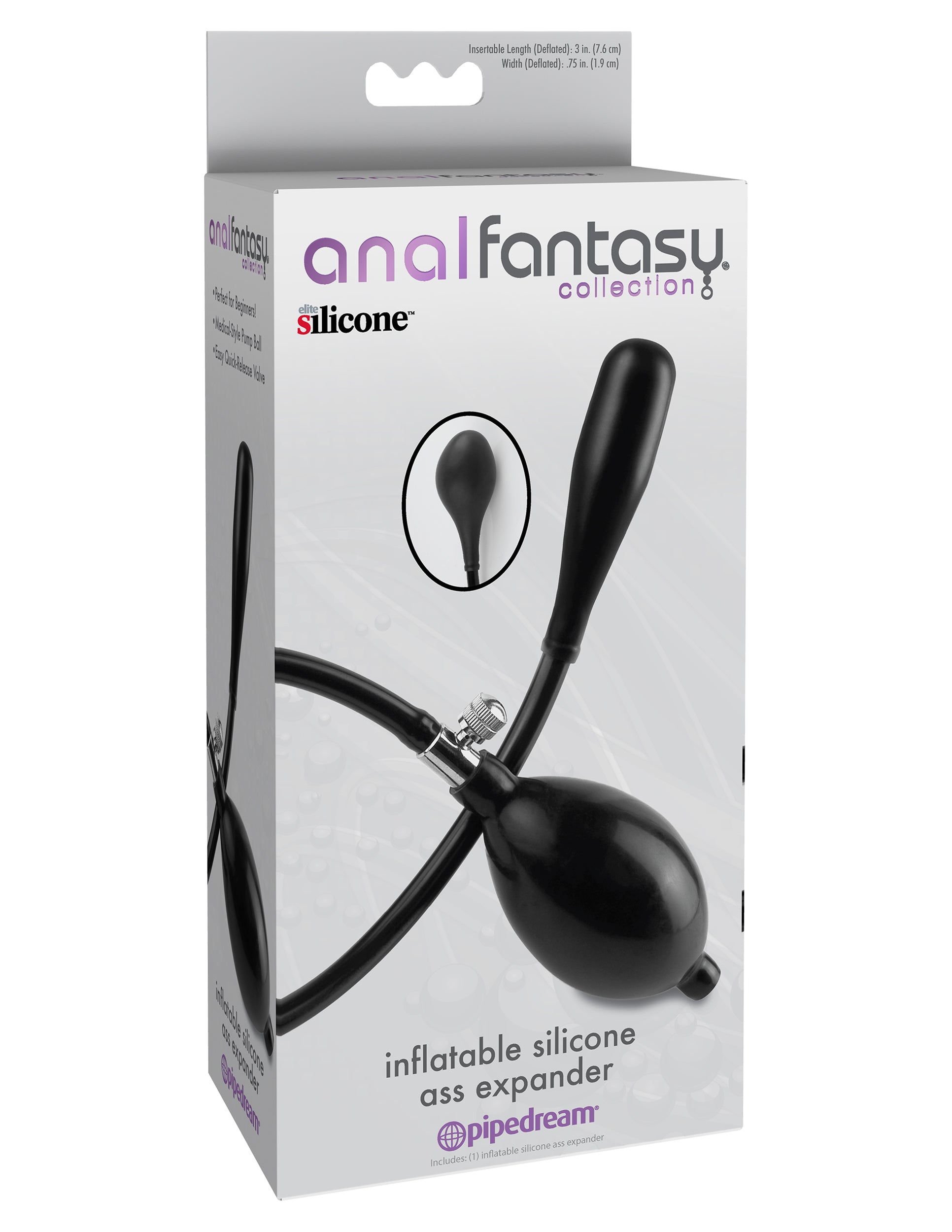 Anal Fantasy Collection Inflatable Silicone Ass Expander - Black | 603912332629 | Available at EroticWarehouse.com