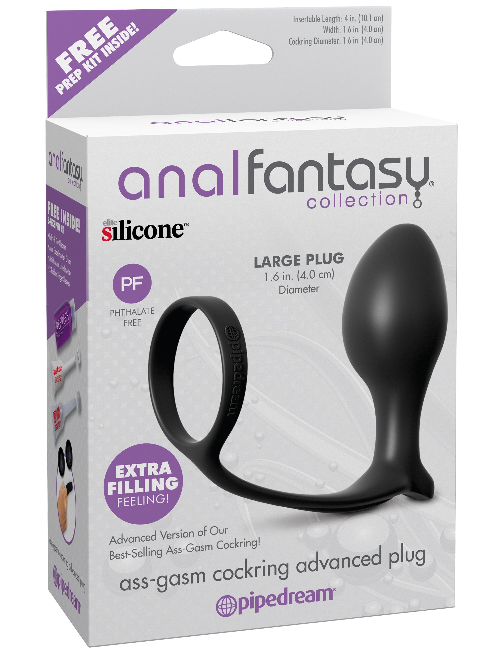 Anal Fantasy Collection Ass Gasm Cockring Advanced Plug | 603912364187 | Available at EroticWarehouse.com