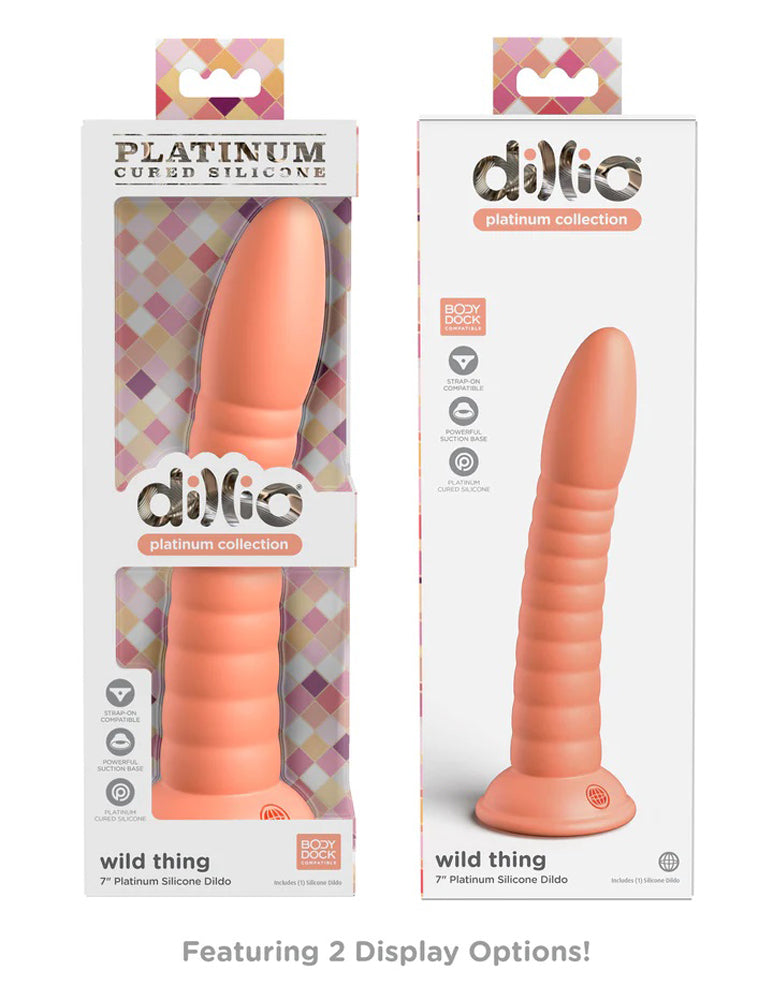 Dillio Platinum - Wild Thing 7 Inch Dildo - Peach | 603912772807 | Available at EroticWarehouse.com