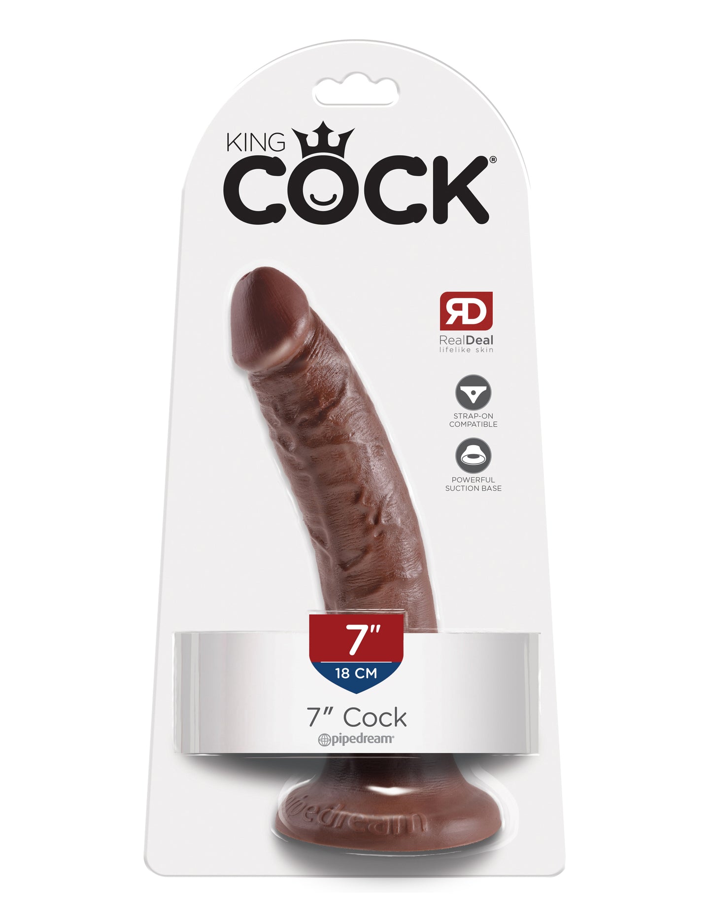 King Cock 7-Inch - Brown | 603912349931 | Available at EroticWarehouse.com