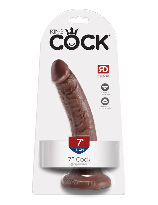 King Cock 7-Inch - Brown | 603912349931 | Available at EroticWarehouse.com