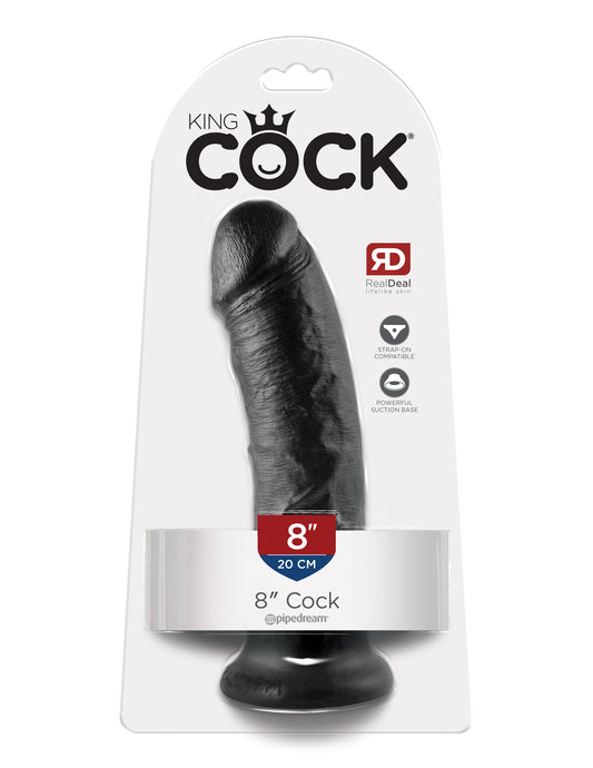 King Cock 8-Inch Cock - Black | 603912349955 | Available at EroticWarehouse.com
