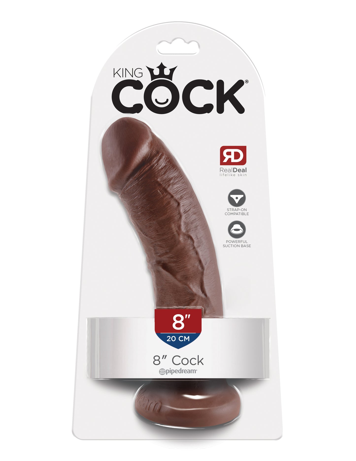 King Cock 8-Inch Cock Brown | 603912349962 | Available at EroticWarehouse.com