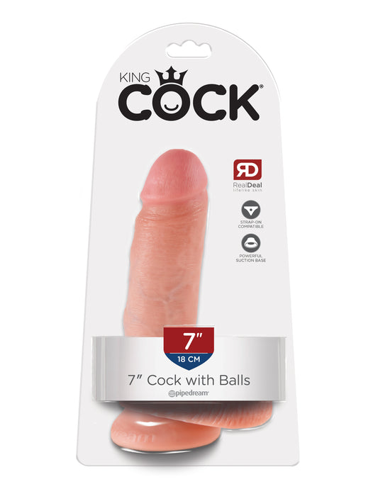 King Cock 7-Inch Cock With Balls - Flesh | 603912350159 | Available at EroticWarehouse.com