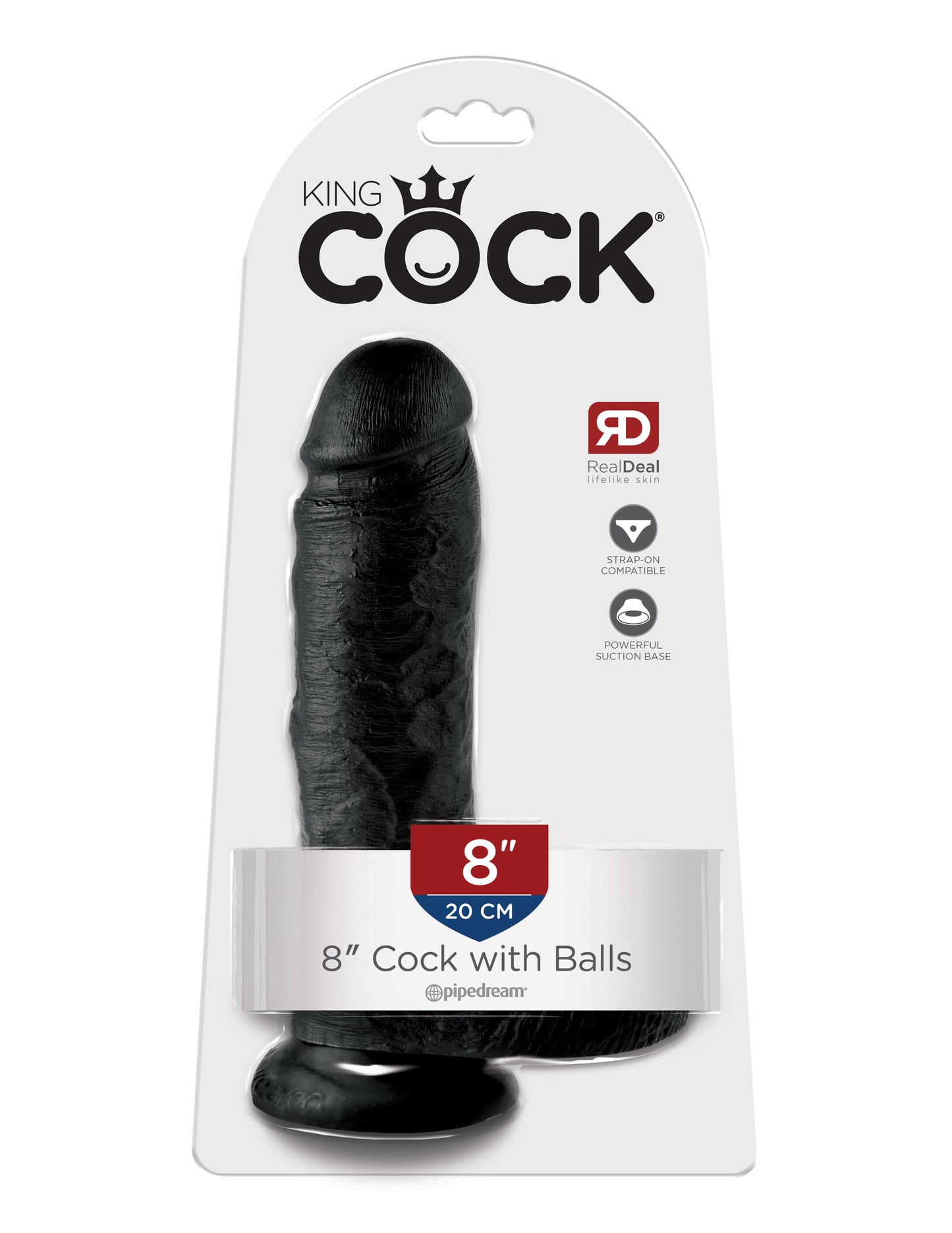 King Cock 8-Inch Cock With Balls - Black | 603912350234 | Available at EroticWarehouse.com