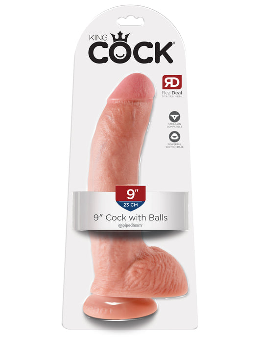 King Cock 9-Inch Cock With Balls - Flesh | 603912350173 | Available at EroticWarehouse.com