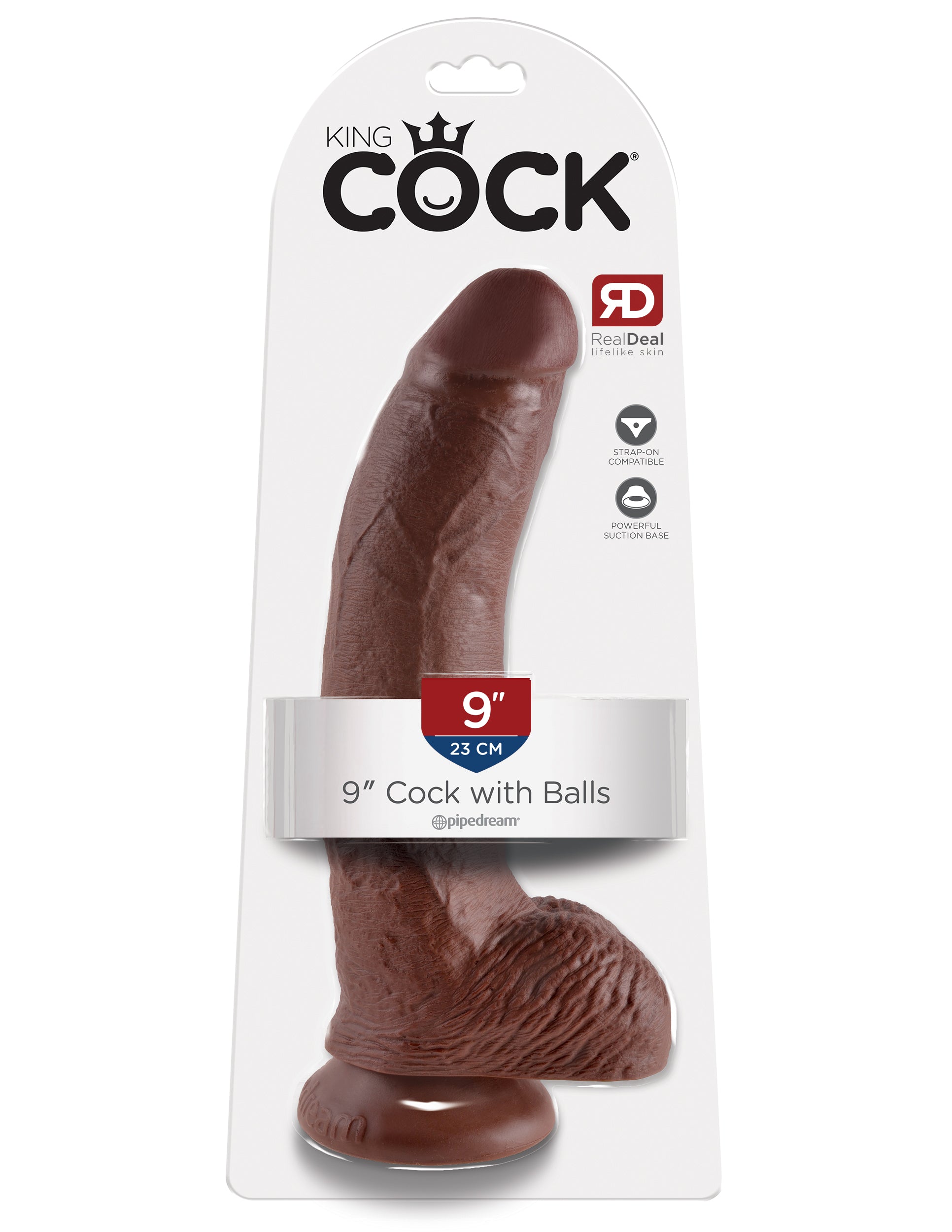 King Cock 9-Inch Cock With Balls - Brown | 603912350265 | Available at EroticWarehouse.com