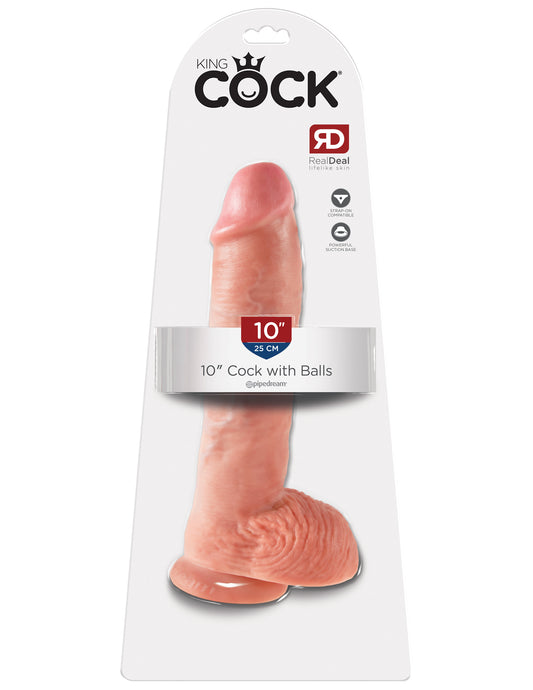 King Cock 10-Inch Cock With Balls - Flesh | 603912350180 | Available at EroticWarehouse.com