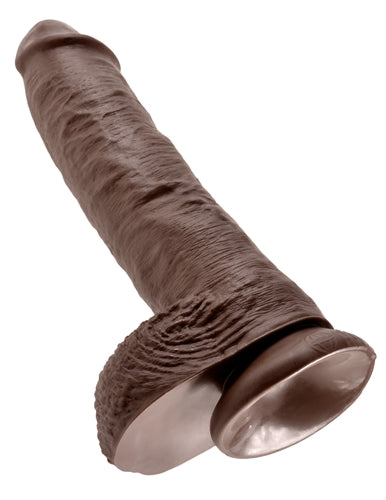 King Cock 10-Inch Cock With Balls - Brown | 603912350289 | Available at EroticWarehouse.com
