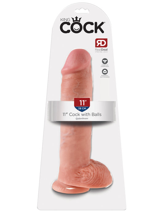 King Cock 11-Inch Cock With Balls - Flesh | 603912350197 | Available at EroticWarehouse.com