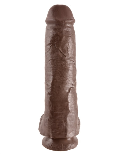 King Cock 11 Inch Cock With Balls - Brown | 603912350319 | Available at EroticWarehouse.com