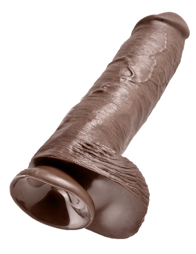 King Cock 11 Inch Cock With Balls - Brown | 603912350319 | Available at EroticWarehouse.com