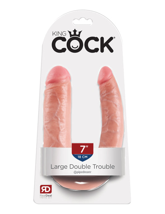 King Cock Double Trouble - Large - Flesh | 603912350128 | Available at EroticWarehouse.com