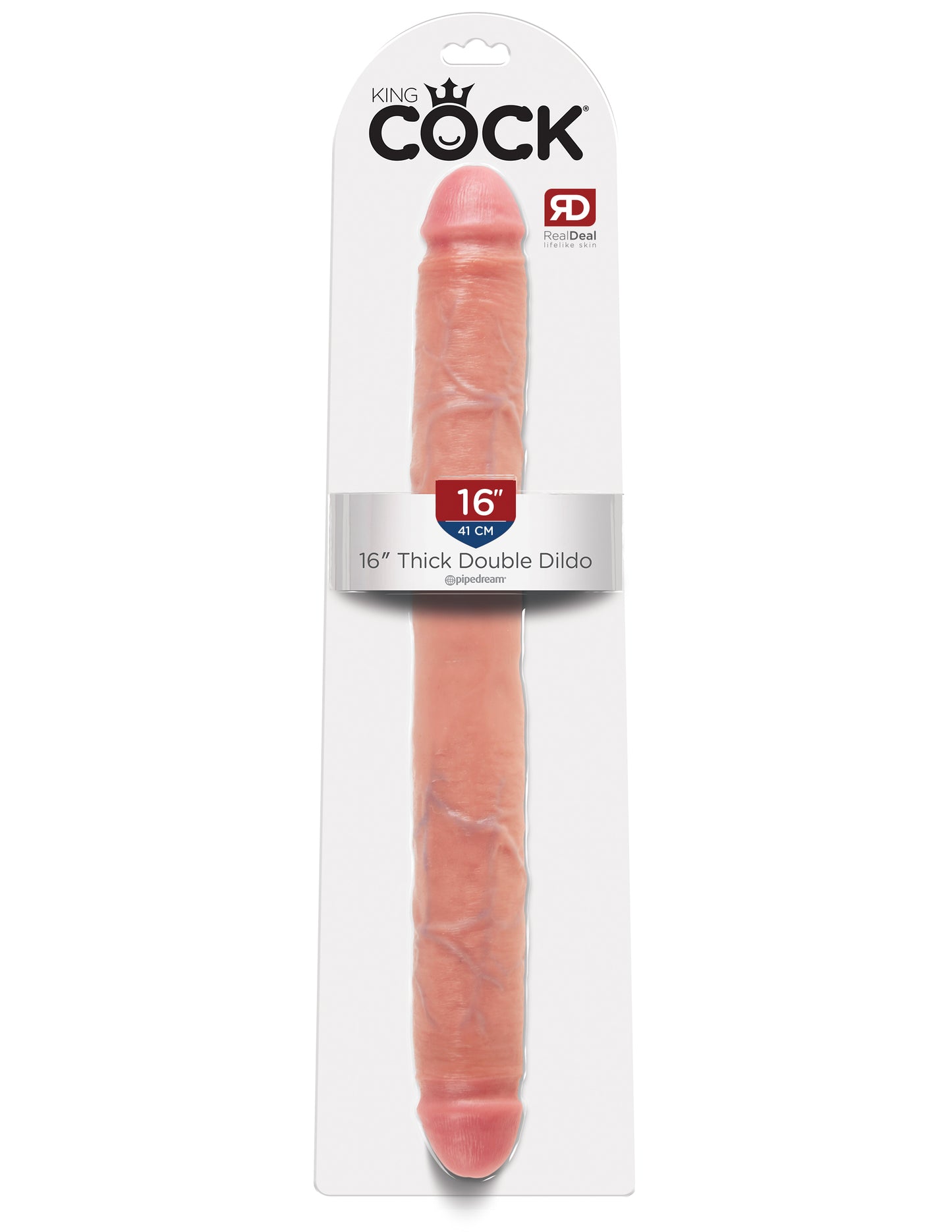 King Cock 16 Inch Thick Double Dildo - Flesh by Pipedream 603912350401 available at EroticWarehouse.com