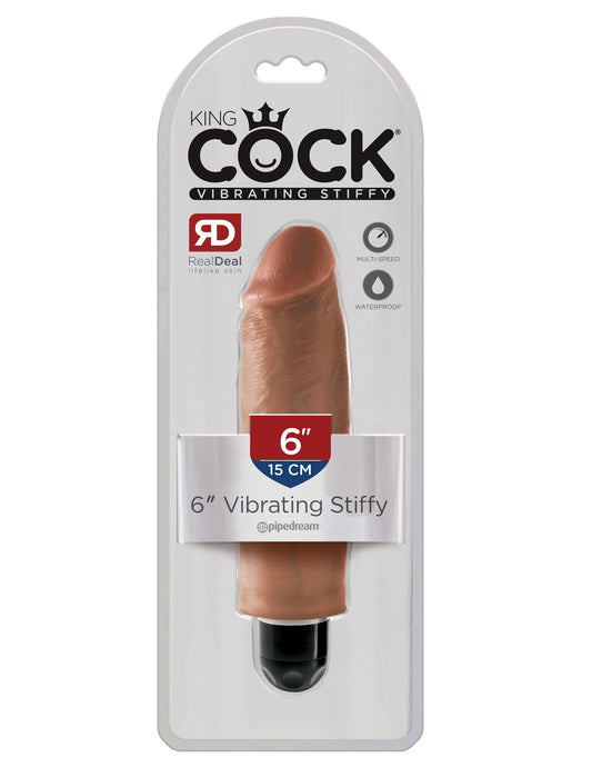 King Cock 6 Inch Vibrating Stiffy - Tan | 603912753196 | Available at EroticWarehouse.com