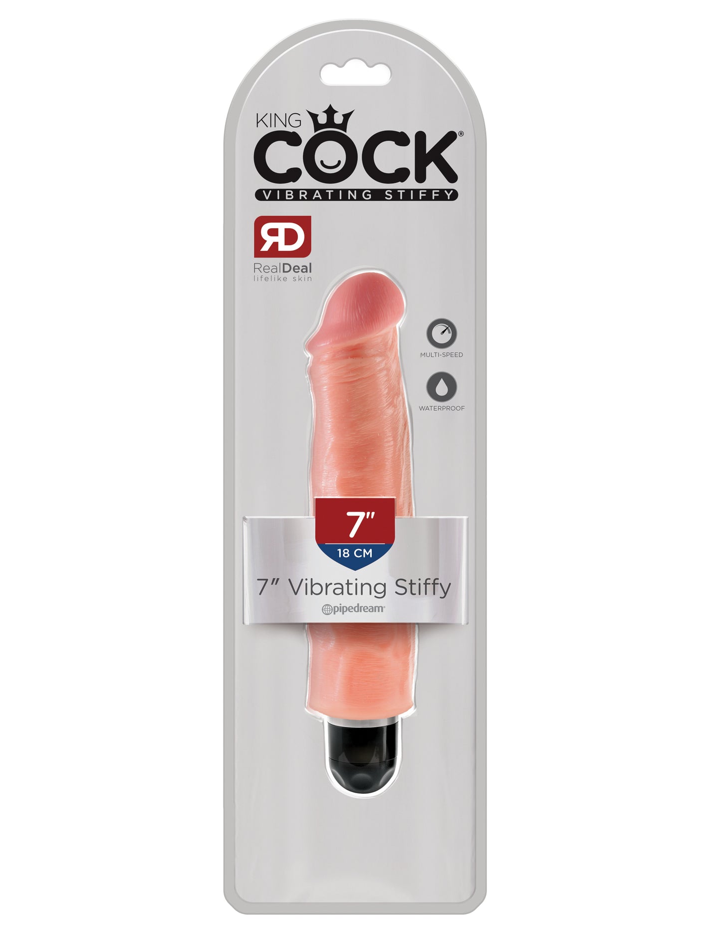 King Cock 7 Inch Vibrating Stiffy - Light | 603912743821 | Available at EroticWarehouse.com