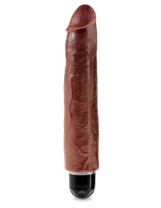 King Cock 10 Inch Vibrating Stiffy Brown | 603912744972 | Available at EroticWarehouse.com